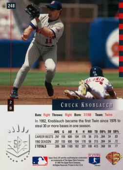 1993 SP #248 Chuck Knoblauch Back