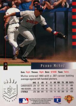 1993 SP #251 Pedro Munoz Back