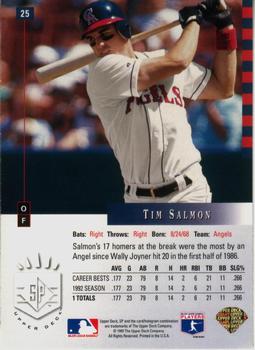 1993 SP #25 Tim Salmon Back