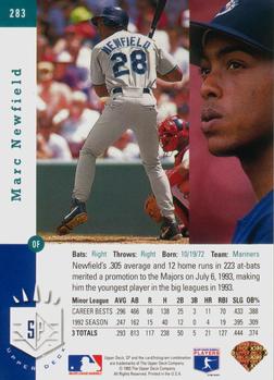 1993 SP #283 Marc Newfield Back