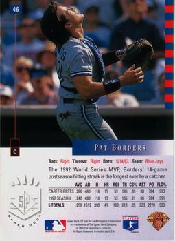 1993 SP #46 Pat Borders Back
