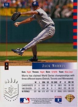 1993 SP #51 Jack Morris Back