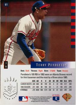 1993 SP #61 Terry Pendleton Back