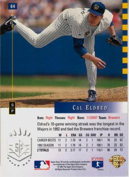 1993 SP #64 Cal Eldred Back