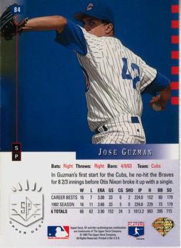 1993 SP #84 Jose Guzman Back