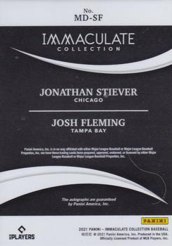 2021 Panini Immaculate Collection - Monochrome Duals Gold #MD-SF Josh Fleming / Jonathan Stiever Back