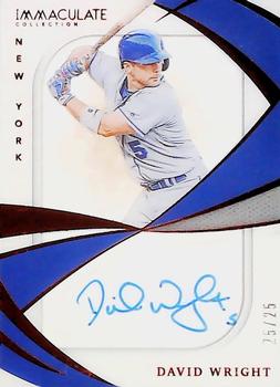 2021 Panini Immaculate Collection - Shadowbox Signatures Red #SS-DW David Wright Front