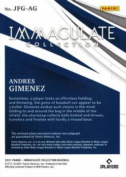 2021 Panini Immaculate Collection - Jumbo Fielding Glove #JFG-AG Andres Gimenez Back