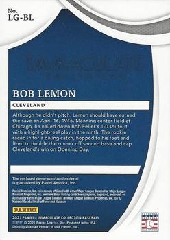 2021 Panini Immaculate Collection - Legends Material Gold #LG-BL Bob Lemon Back