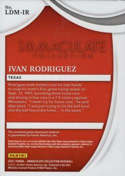 2021 Panini Immaculate Collection - Legends Dual Material #LDM-IR Ivan Rodriguez Back