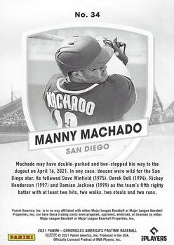 2021 Panini Chronicles #34 Manny Machado Back