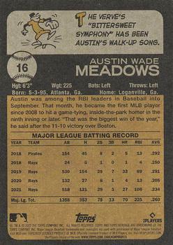 2022 Topps Heritage #16 Austin Meadows Back