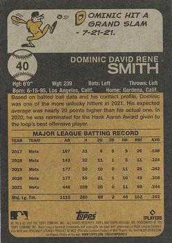 2022 Topps Heritage #40 Dominic Smith Back