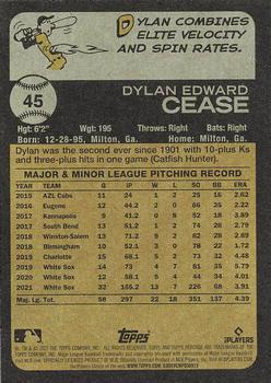 2022 Topps Heritage #45 Dylan Cease Back