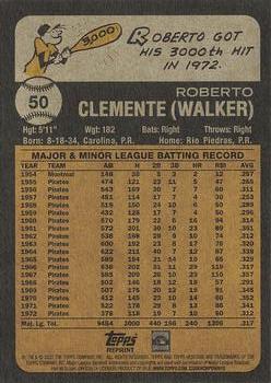 2022 Topps Heritage #50 Roberto Clemente Back