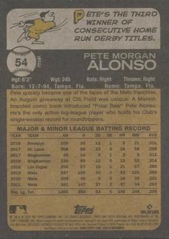 2022 Topps Heritage #54 Pete Alonso Back