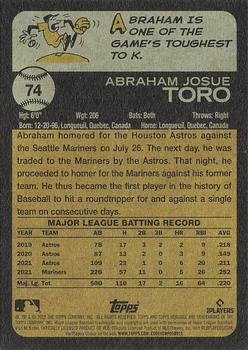 2022 Topps Heritage #74 Abraham Toro Back