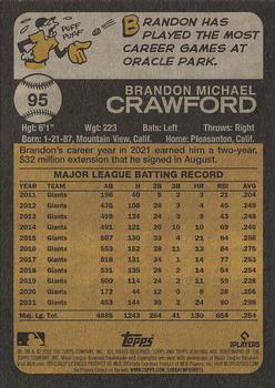 2022 Topps Heritage #95 Brandon Crawford Back