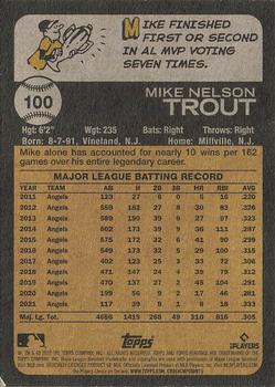 2022 Topps Heritage #100 Mike Trout Back