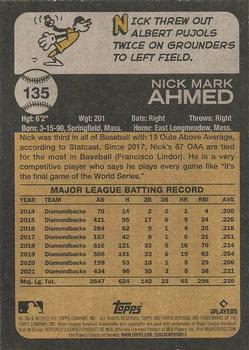 2022 Topps Heritage #135 Nick Ahmed Back