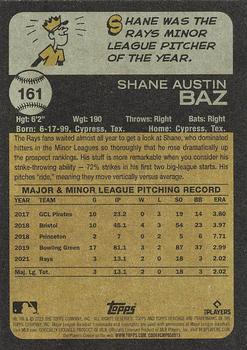 2022 Topps Heritage #161 Shane Baz Back