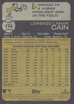 2022 Topps Heritage #174 Lorenzo Cain Back