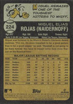 2022 Topps Heritage #224 Miguel Rojas Back