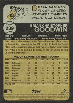 2022 Topps Heritage #239 Brian Goodwin Back