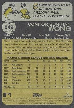 2022 Topps Heritage #249 Connor Wong Back