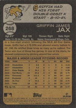 2022 Topps Heritage #268 Griffin Jax Back