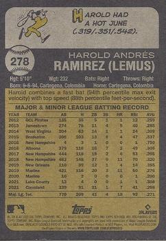 2022 Topps Heritage #278 Harold Ramirez Back