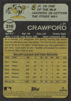 2022 Topps Heritage #316 J.P. Crawford Back
