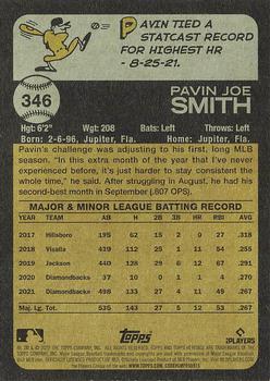 2022 Topps Heritage #346 Pavin Smith Back