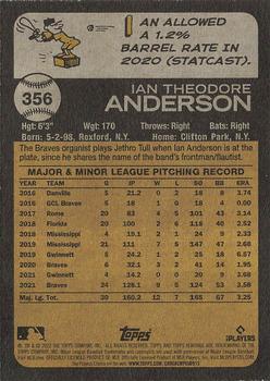 2022 Topps Heritage #356 Ian Anderson Back