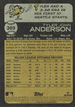2022 Topps Heritage #369 Tyler Anderson Back