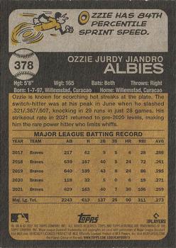 2022 Topps Heritage #378 Ozzie Albies Back