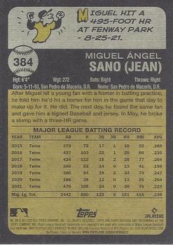 2022 Topps Heritage #384 Miguel Sano Back