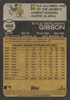 2022 Topps Heritage #486 Kyle Gibson Back