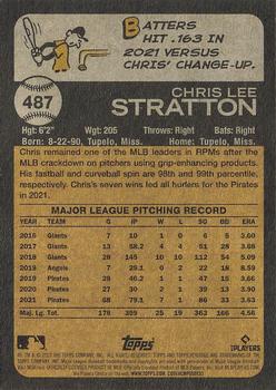 2022 Topps Heritage #487 Chris Stratton Back