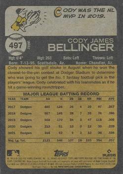 2022 Topps Heritage #497 Cody Bellinger Back