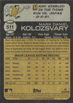 2022 Topps Heritage #511 Mark Kolozsvary Back