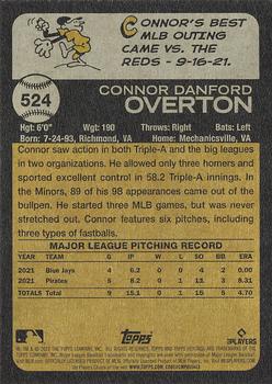 2022 Topps Heritage #524 Connor Overton Back