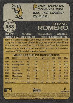 2022 Topps Heritage #533 Tommy Romero Back