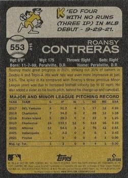 2022 Topps Heritage #553 Roansy Contreras Back