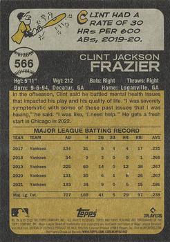 2022 Topps Heritage #566 Clint Frazier Back