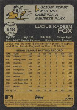2022 Topps Heritage #618 Lucius Fox Back
