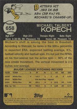 2022 Topps Heritage #658 Michael Kopech Back