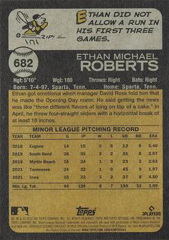 2022 Topps Heritage #682 Ethan Roberts Back