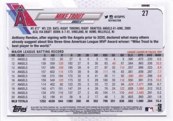 2021 Topps Chrome - Sepia Refractor #27 Mike Trout Back