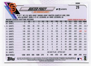 2021 Topps Chrome - Pink Refractor #29 Buster Posey Back